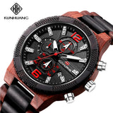 Montres en bois pour hommes montre en bois multi-fonction lumineuse de luxe montre rétro à Quartz pour hommes montres de Sport de mode Relogio Bobobird-Paris