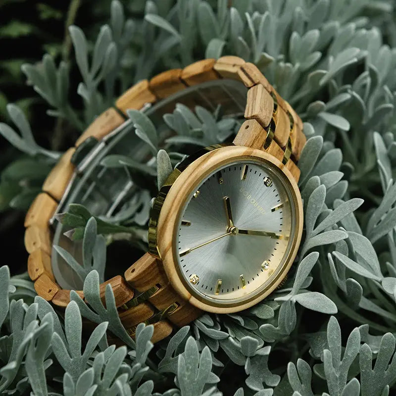 BOBO BIRD – Montre à Quartz en bois d'olive pour femmes, décontractée, à la mode, cadeau d'anniversaire Bobobird-Paris
